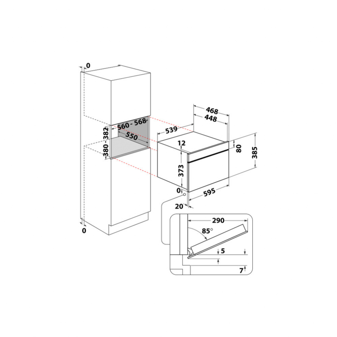 Микровълнова за вграждане Whirlpool WMD7O4TX