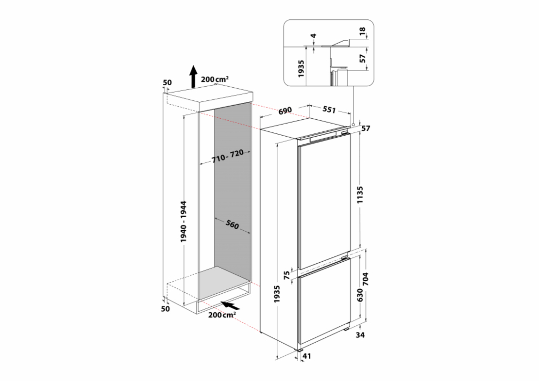 Хладилник за вграждане Whirlpool WH SP70 T242 P