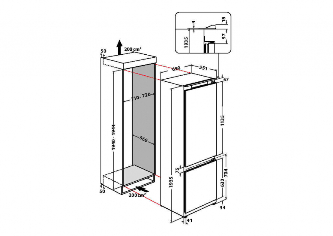 Хладилник за вграждане Whirlpool WH SP70 T121