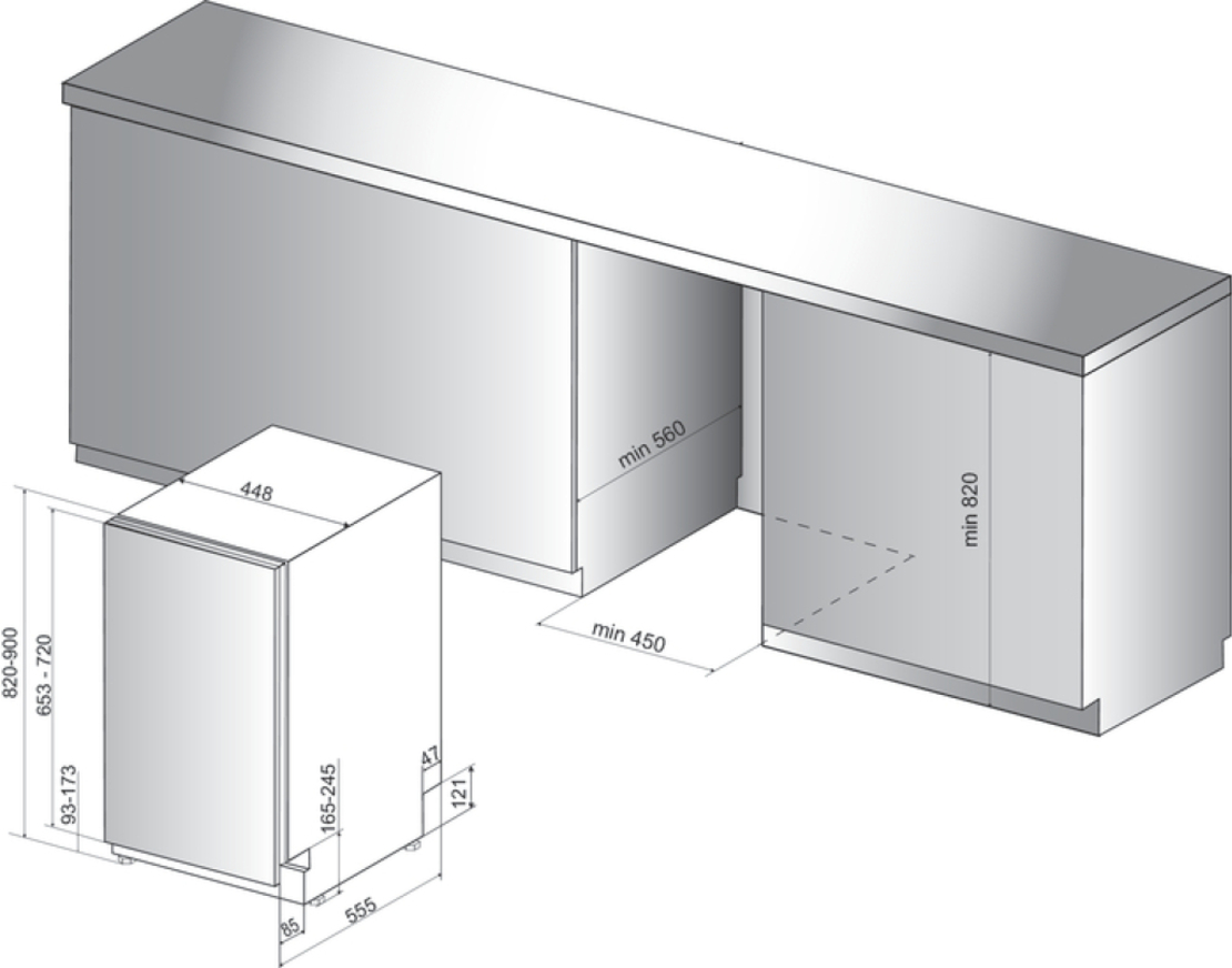 Съдомиялна машина за вграждане Whirlpool WSIC 3M27 C