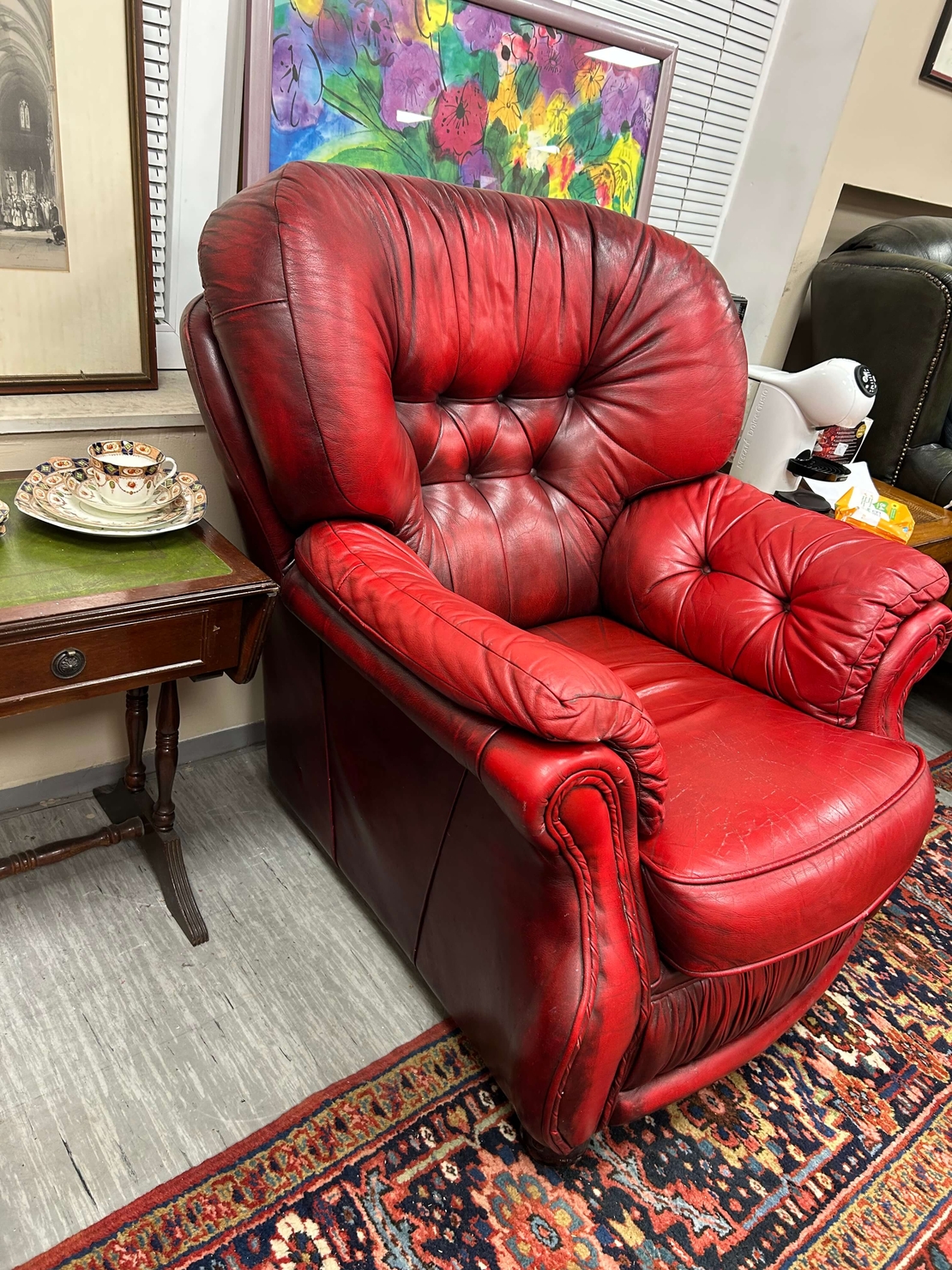 Честръфийлд диван тройка и 2 фотьойла