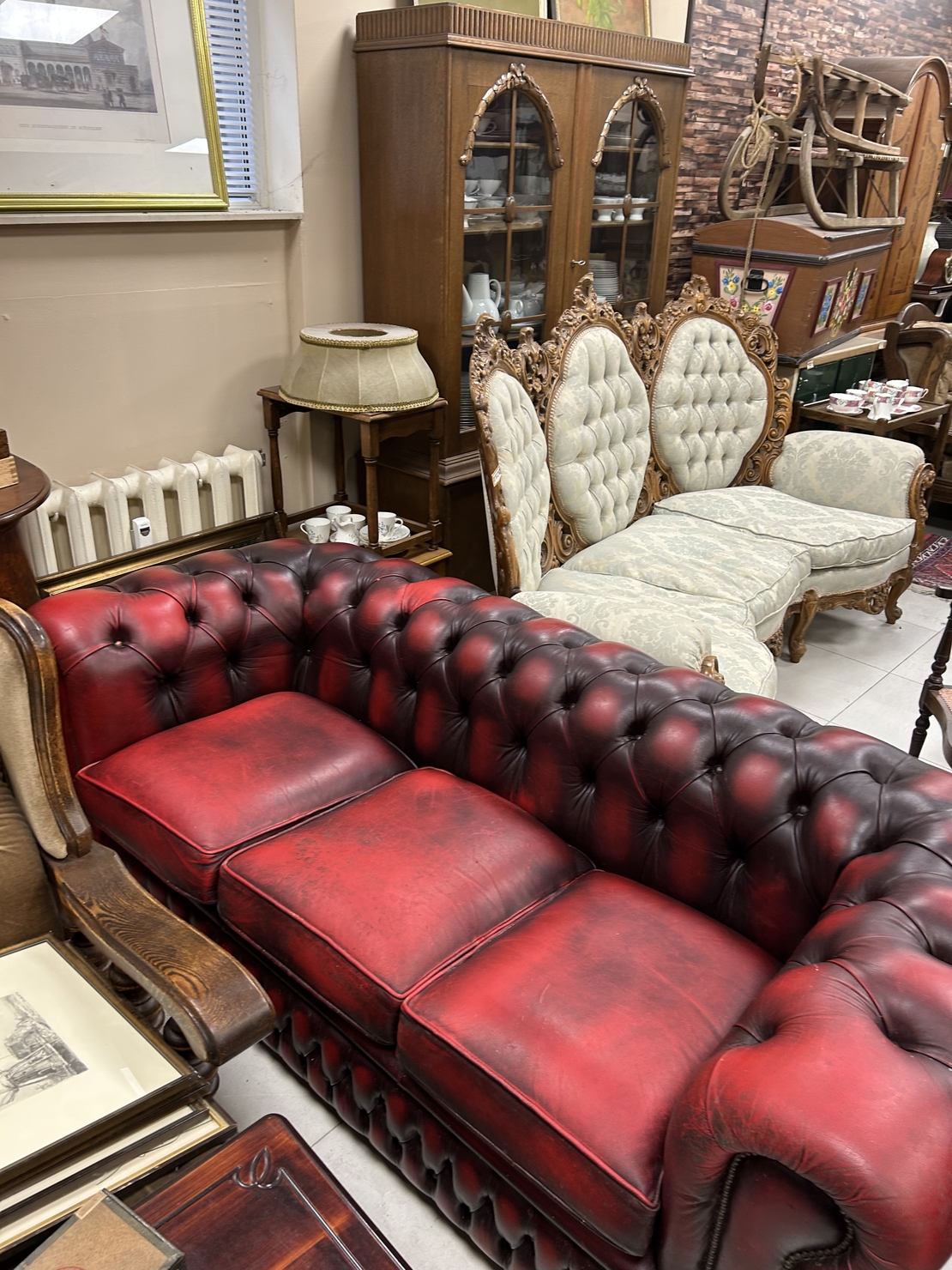 Диван тройка Chesterfield oxblood