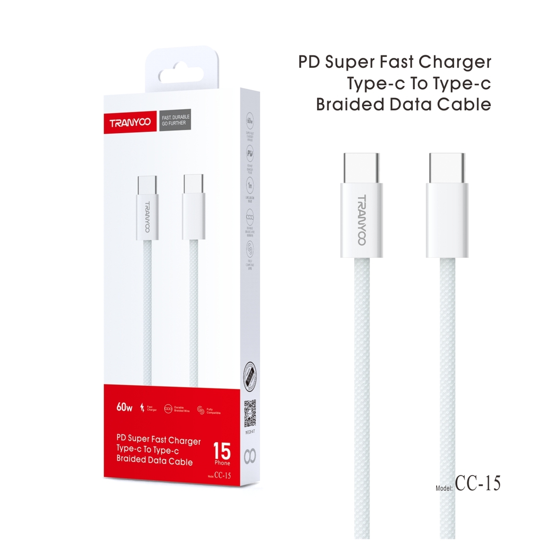 60w PD Super Fast Charging кабел Type C към Type C CC-15