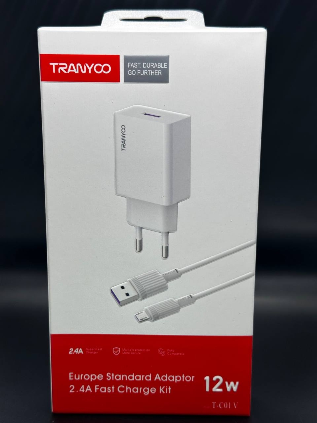Комплект Fast Charge USB Адаптер 2.4а, 12w T-C01 Micro USB кабел