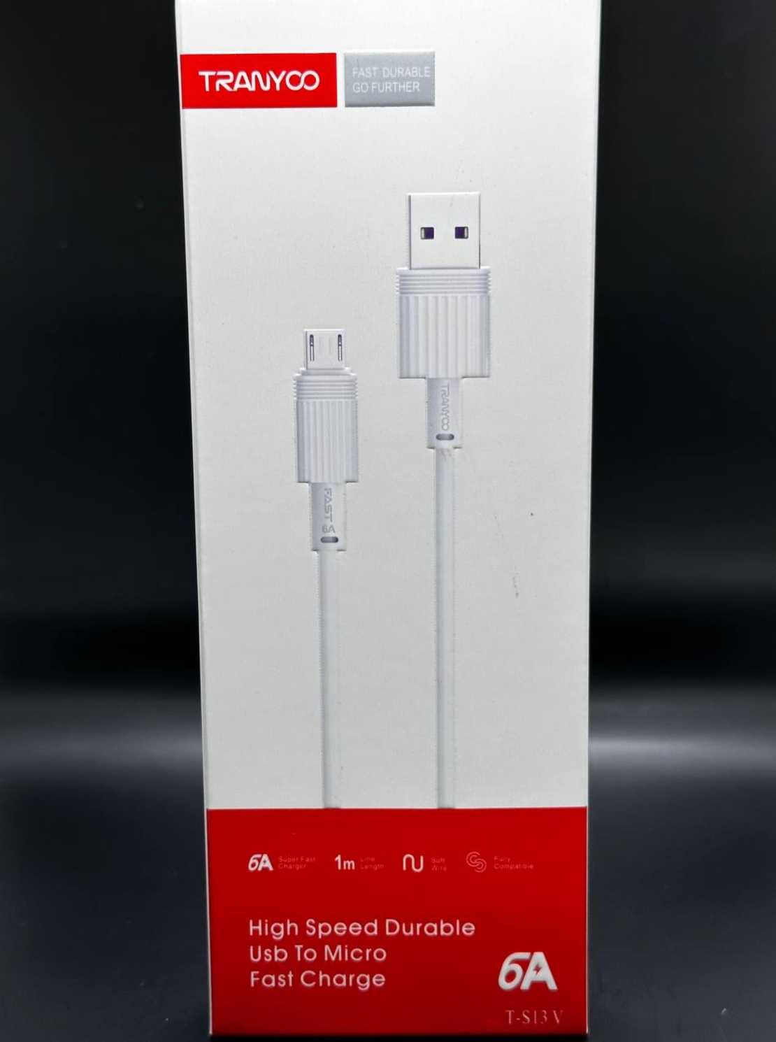 Кабел с бързо зареждане 6А и защита против прегъване Micro USB към USB A T-S13V