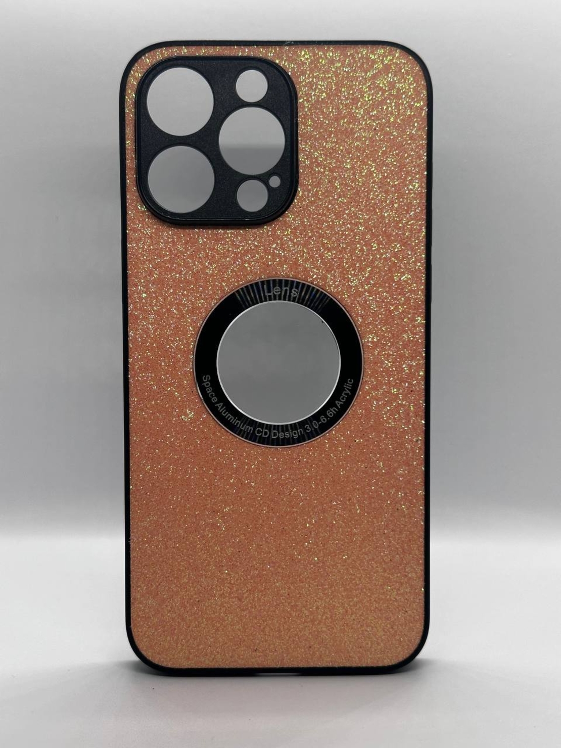 Искрящ, розов, луксозен калъф RT-13 за iPhone 13 pro max