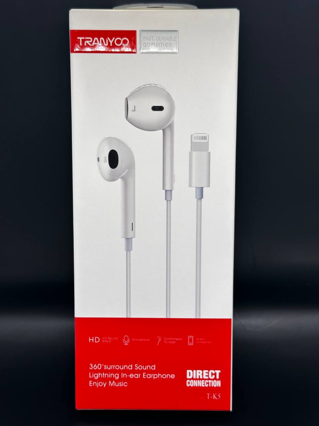 Премиум Lightning слушалки с кабел ( без bluetooth ) T-K5 бели