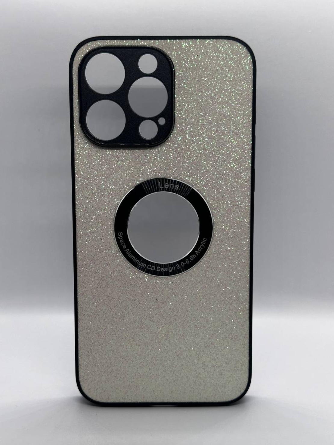 Искрящ, бял, луксозен калъф RT-13 за iPhone 15 pro