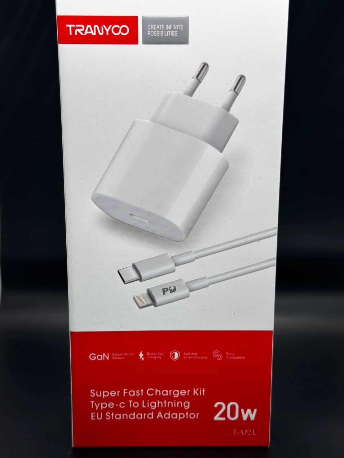 Комплект PD Адаптер 20w Т-AP2 със супер бързо зареждане и Lightning кабел