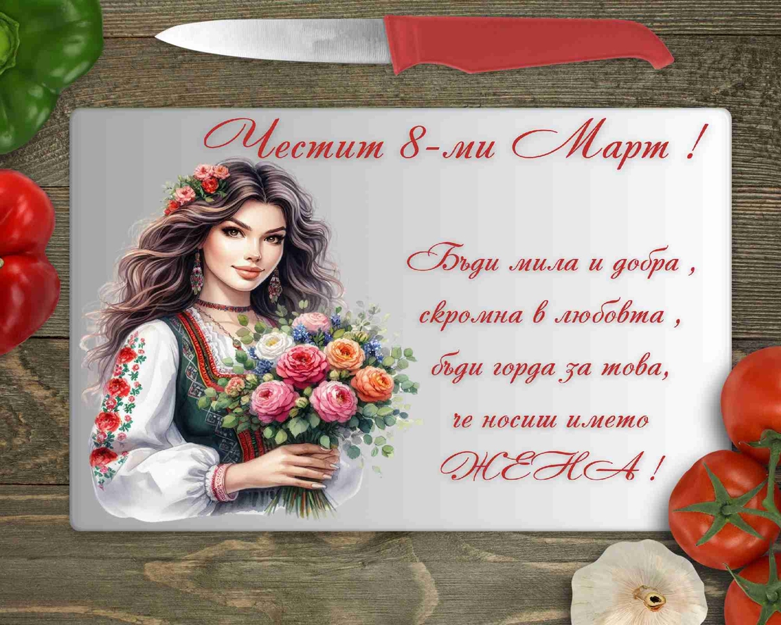 Стъклена дъска за рязане , 8ми март - 25