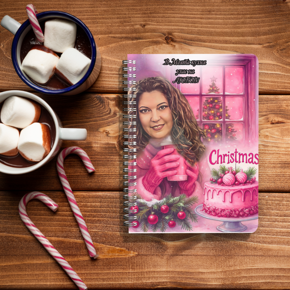 Тефтер ръчно правен персонализиран Коледа карикатура 3