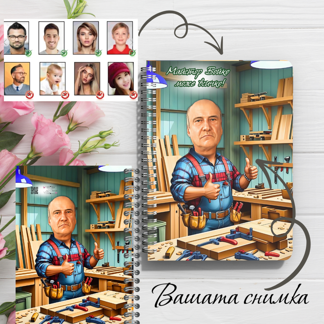 Тефтер ръчно правен персонализиран Майстор карикатура 2
