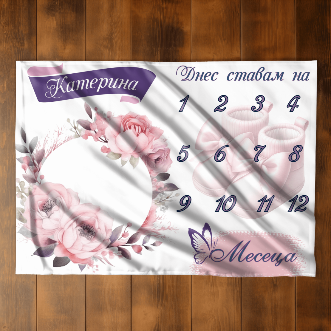 Бебешко одеяло Момиче месечинки 4