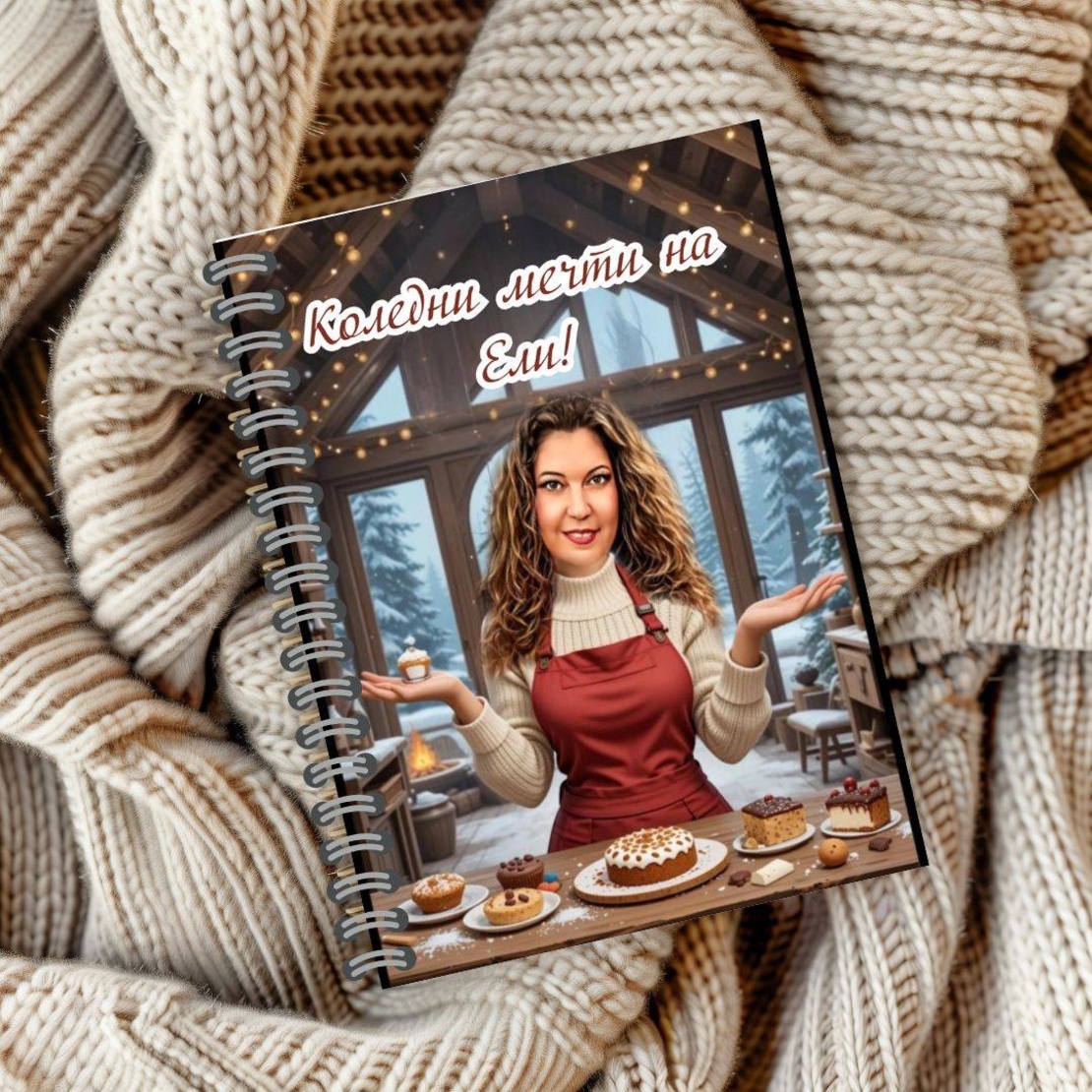 Тефтер ръчно правен персонализиран Коледа карикатура 1