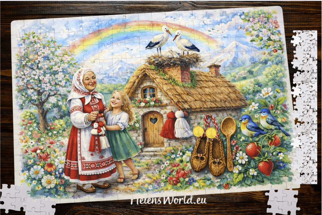 Картонен пъзел Баба Марта 2