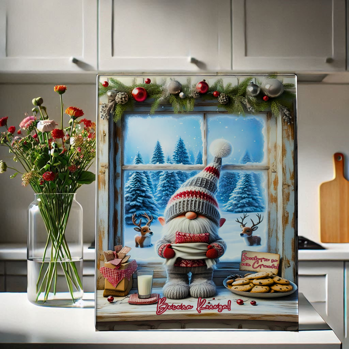 Стъклена дъска за рязане 130 Коледа