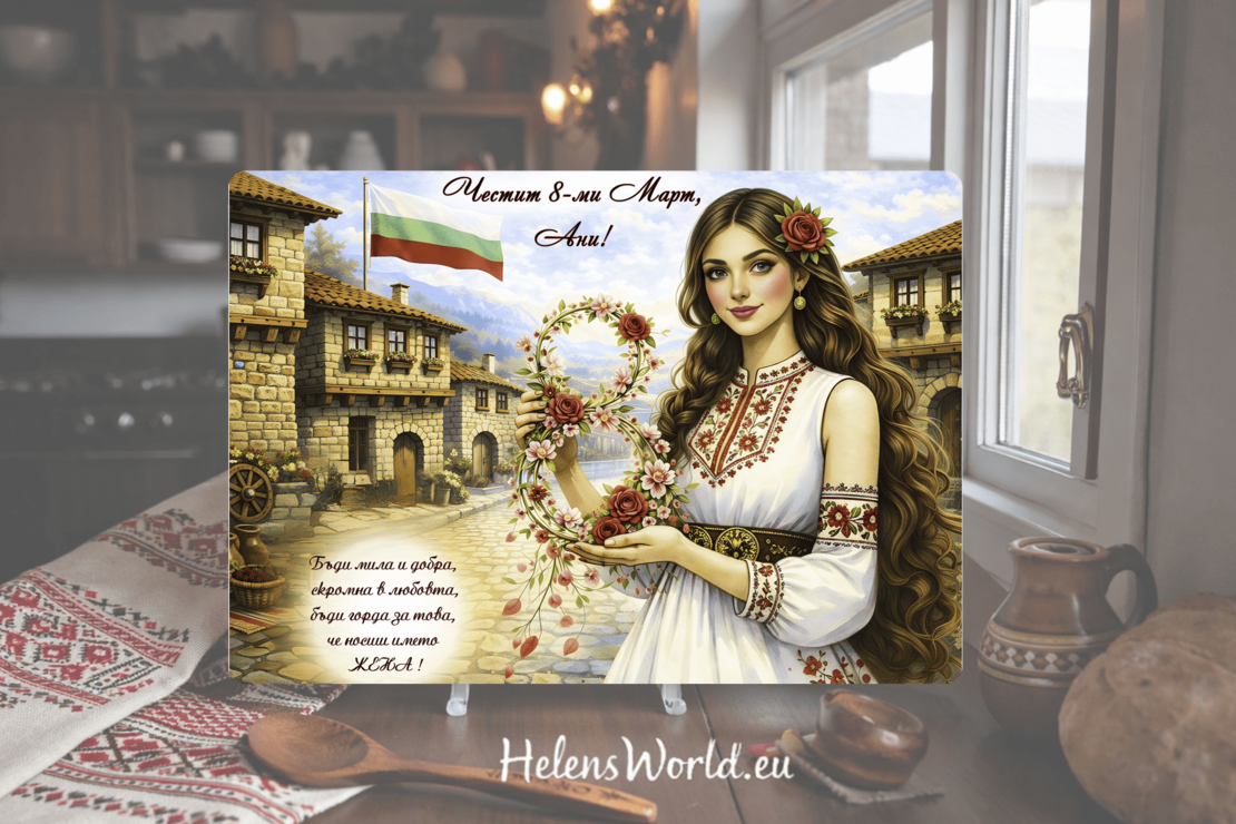 Стъклена дъска за рязане , 8ми март,Цветница - 73