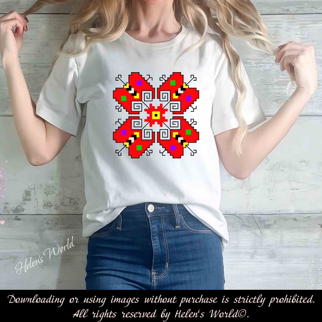 Тениска с български мотив България Шевица 8