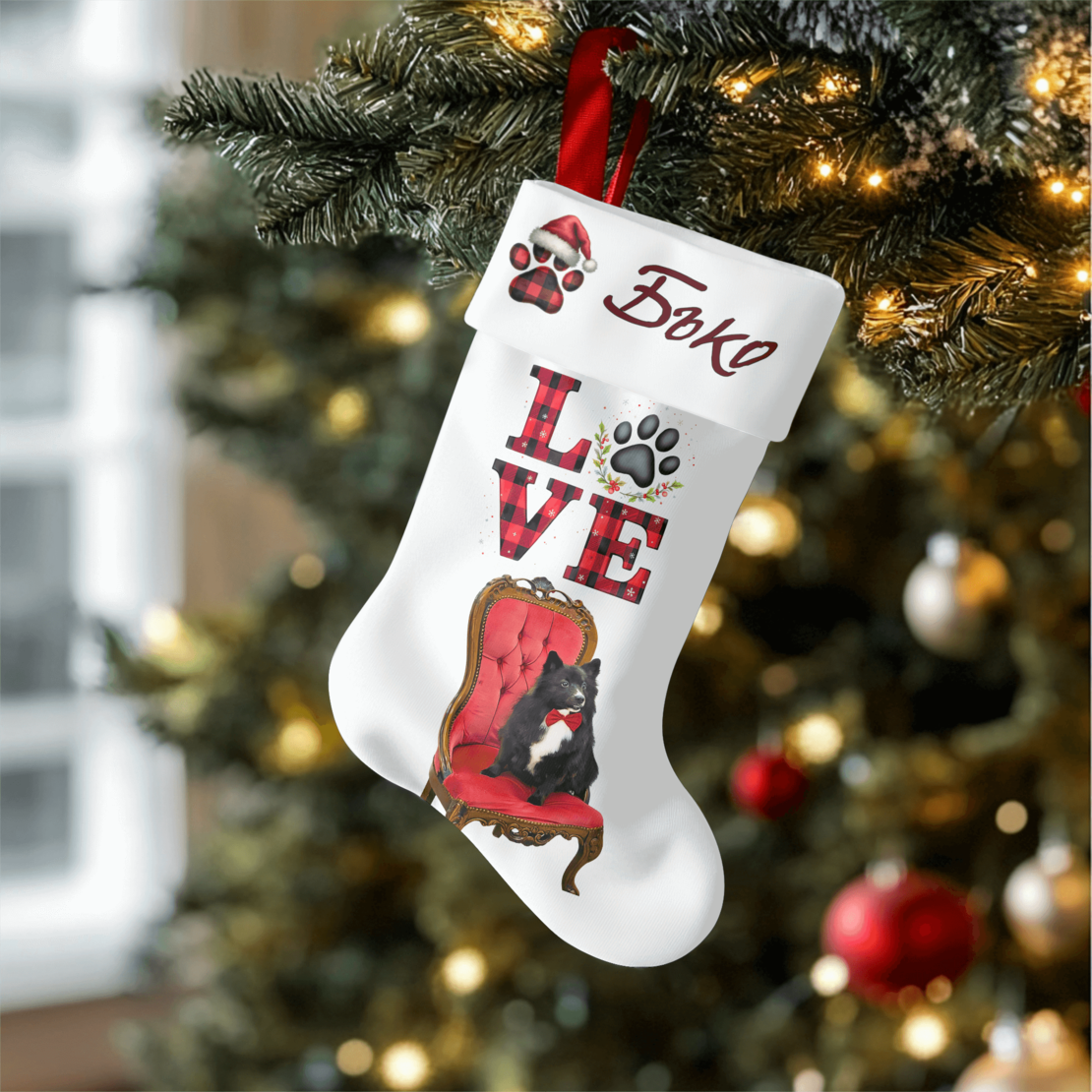 Персонализиран чорап за лакомства куче