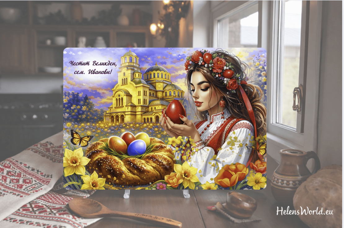 Стъклена дъска за рязане Великден 21