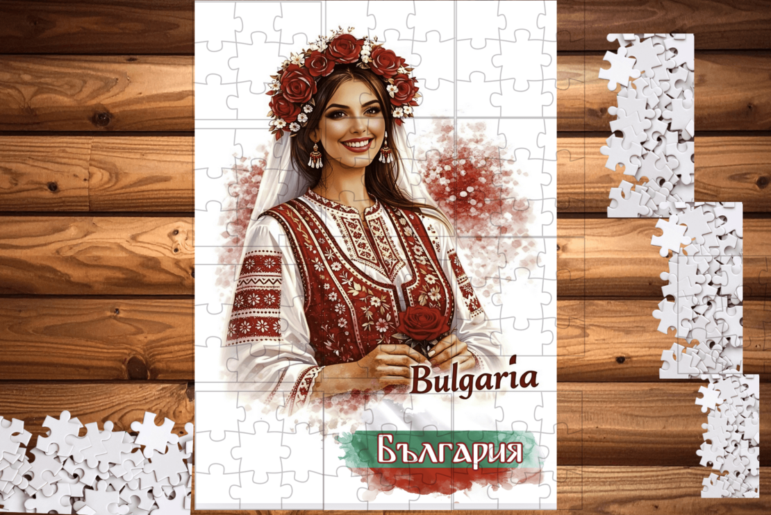 Картонен пъзел Аз обичам България 3