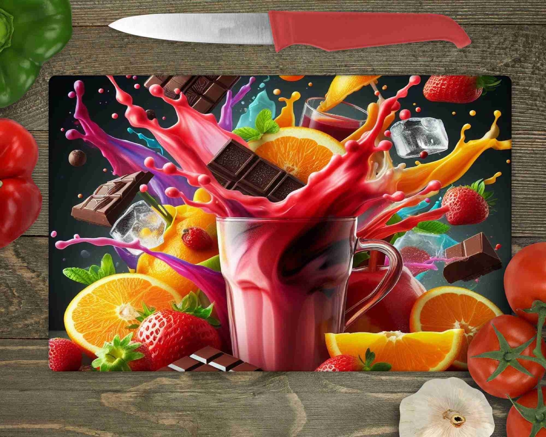 Стъклена дъска за рязане Питие 5