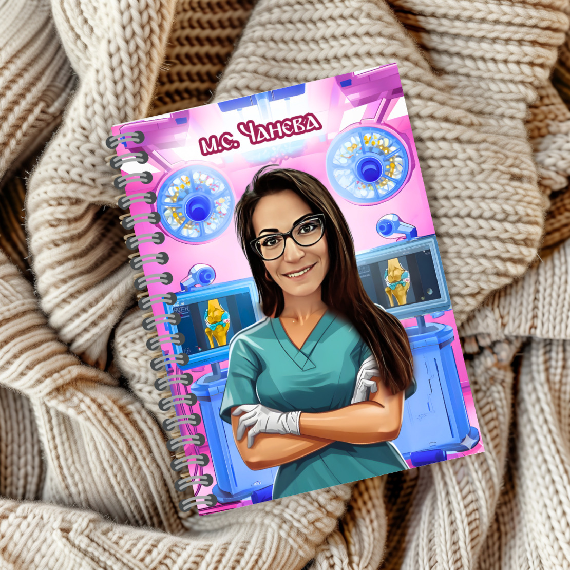 Тефтер ръчно правен персонализиран Медицинска сестра - Артроскоп