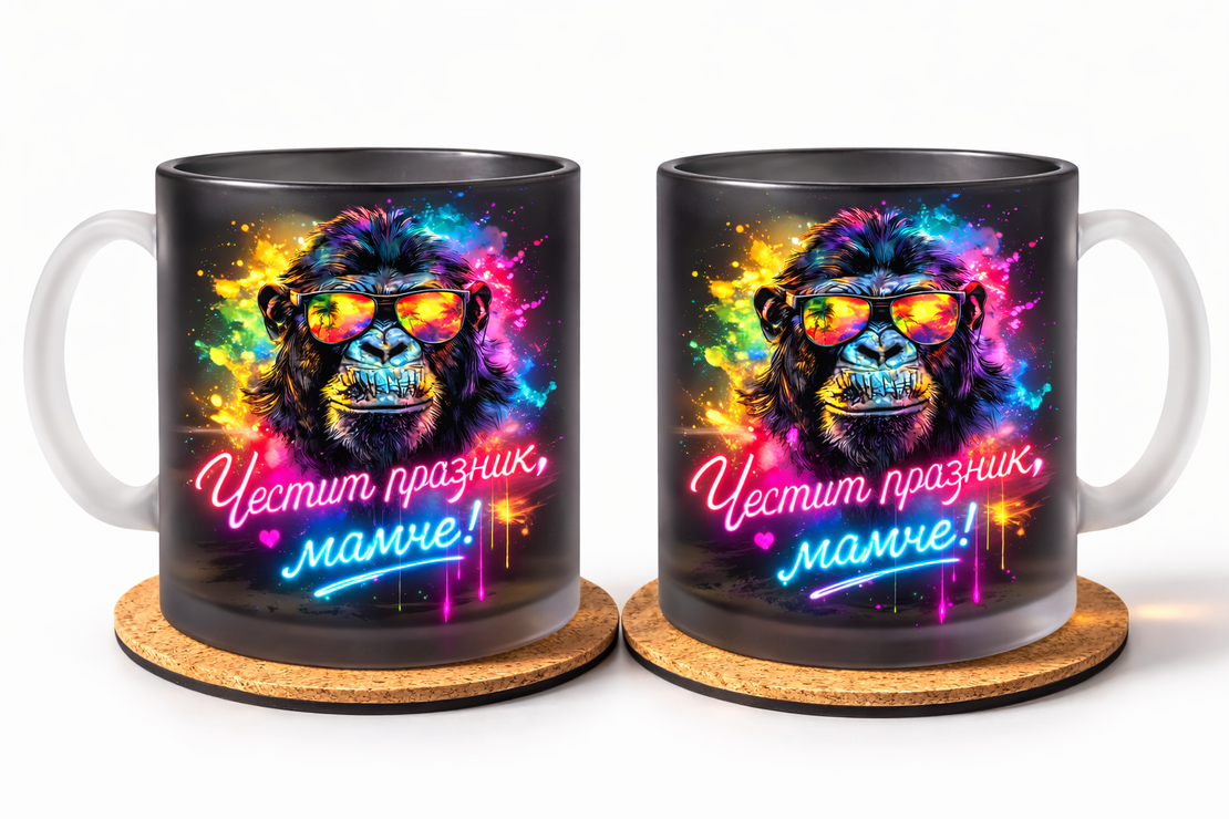 Персонализирани стъклена чаши мат за 8-ми март 4