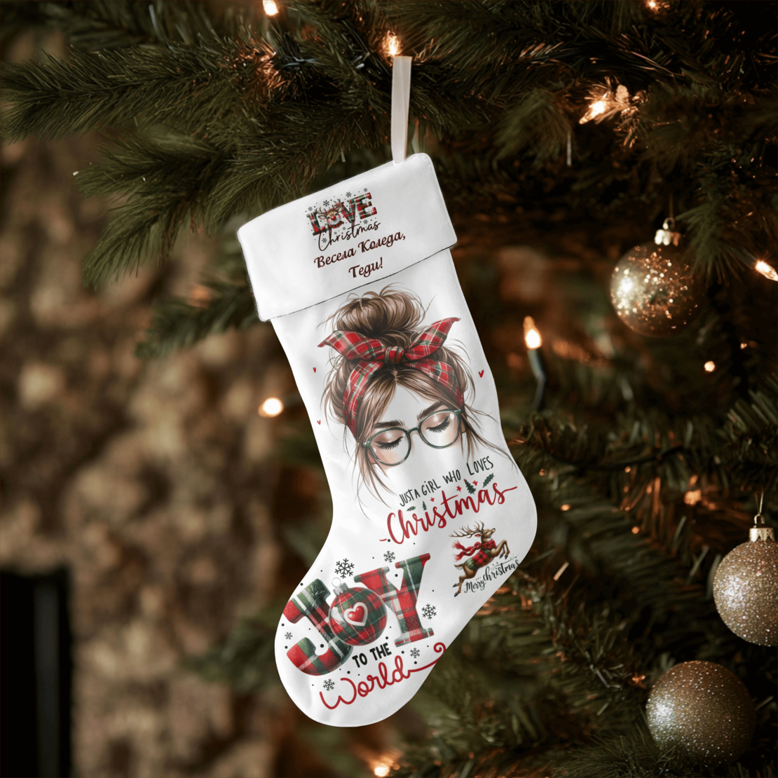 Коледен персонализиран чорап Коледна магия 1