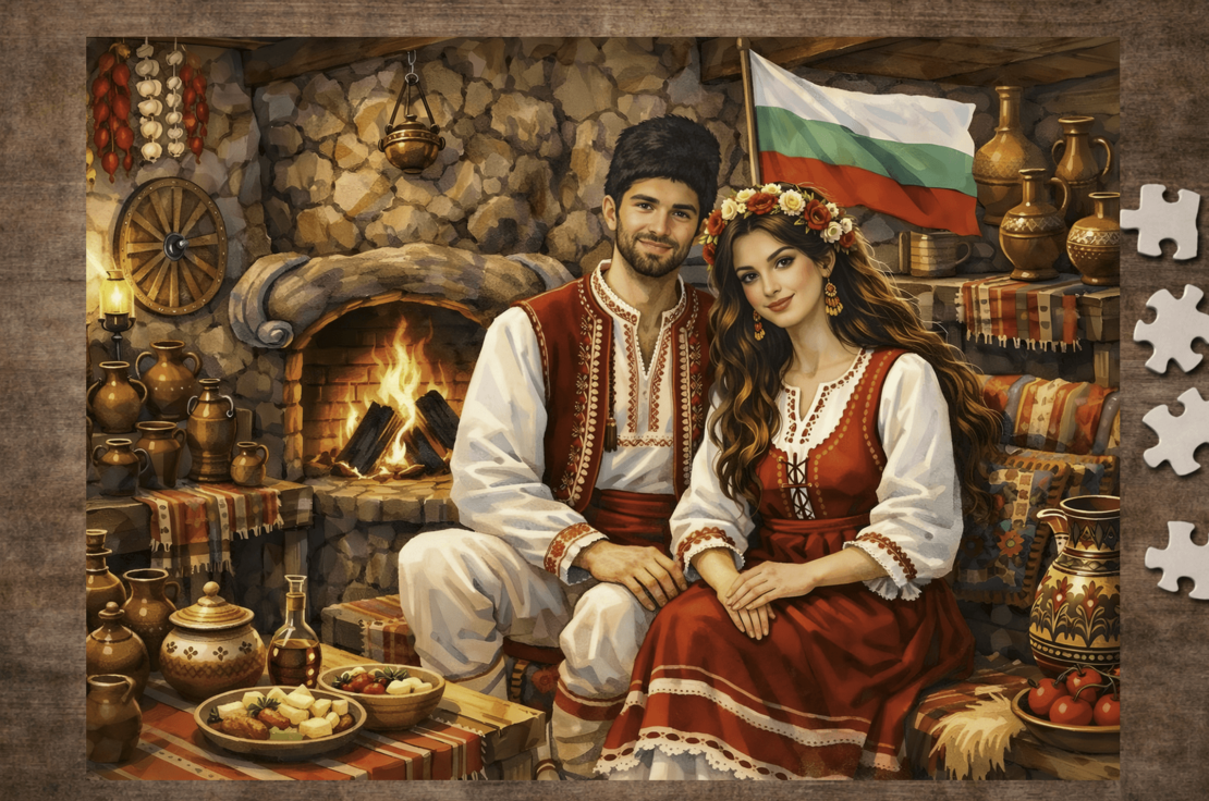 Картонен пъзел Аз обичам България 1