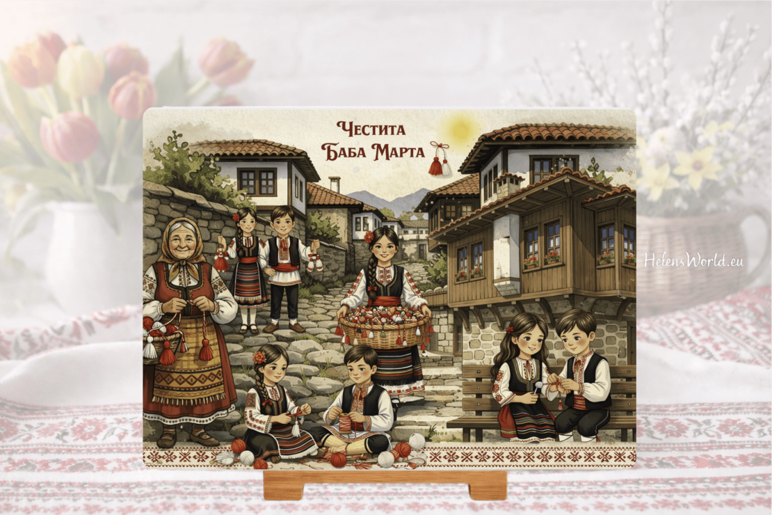 Стъклена персонализирана дъска  Баба Марта 8