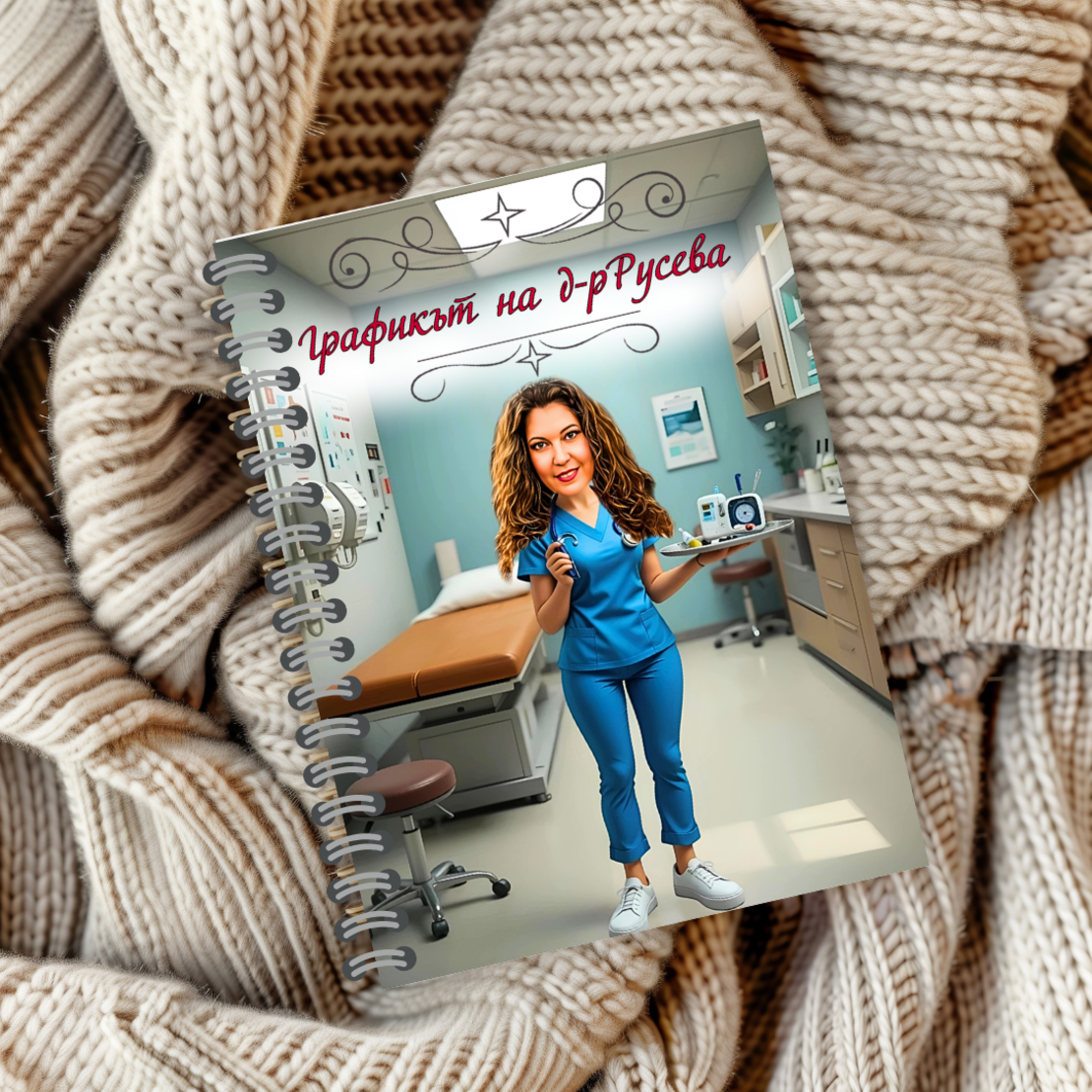 Тефтер ръчно правен персонализиран Лекар жена