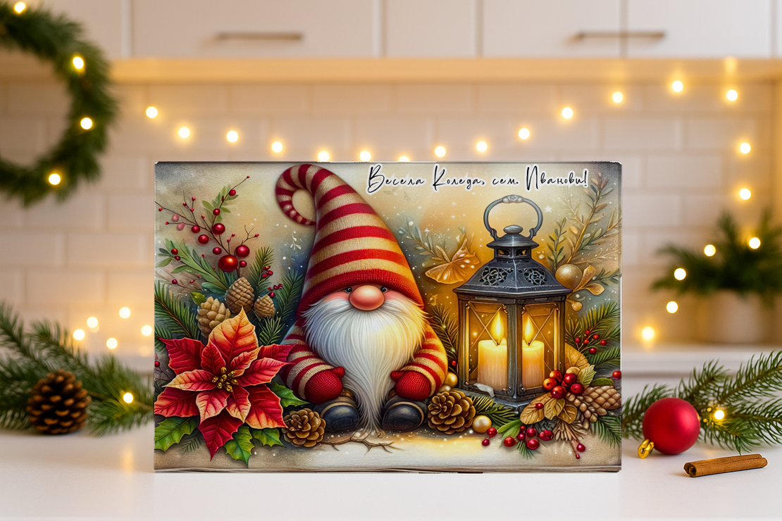 Стъклена дъска за рязане Коледари 144