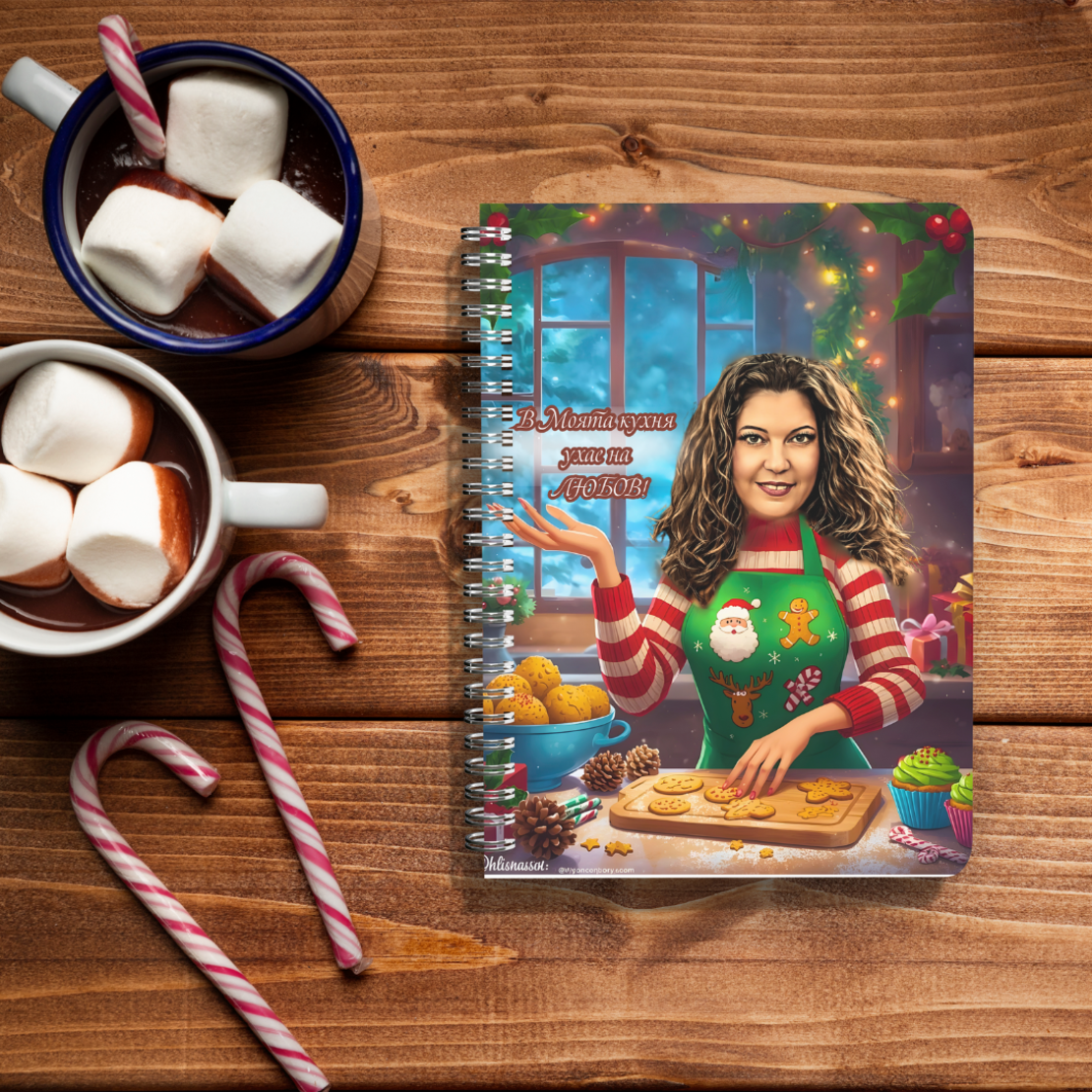 Тефтер ръчно правен персонализиран Коледа карикатура 2