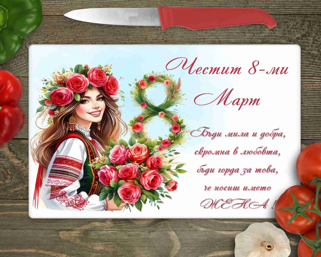 Стъклена дъска за рязане , 8ми март - 9