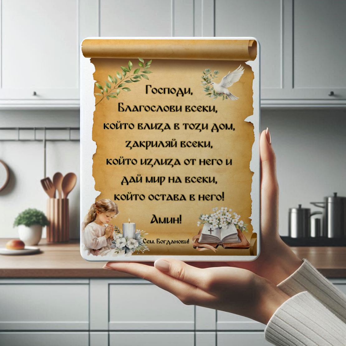 Персонализирана Дъска за Нов Дом с Благословия