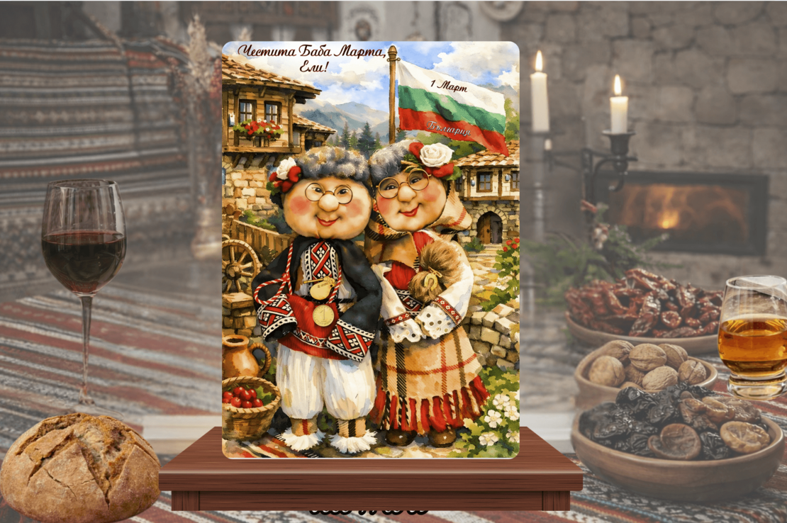 Стъклена персонализирана дъска  Баба Марта 5