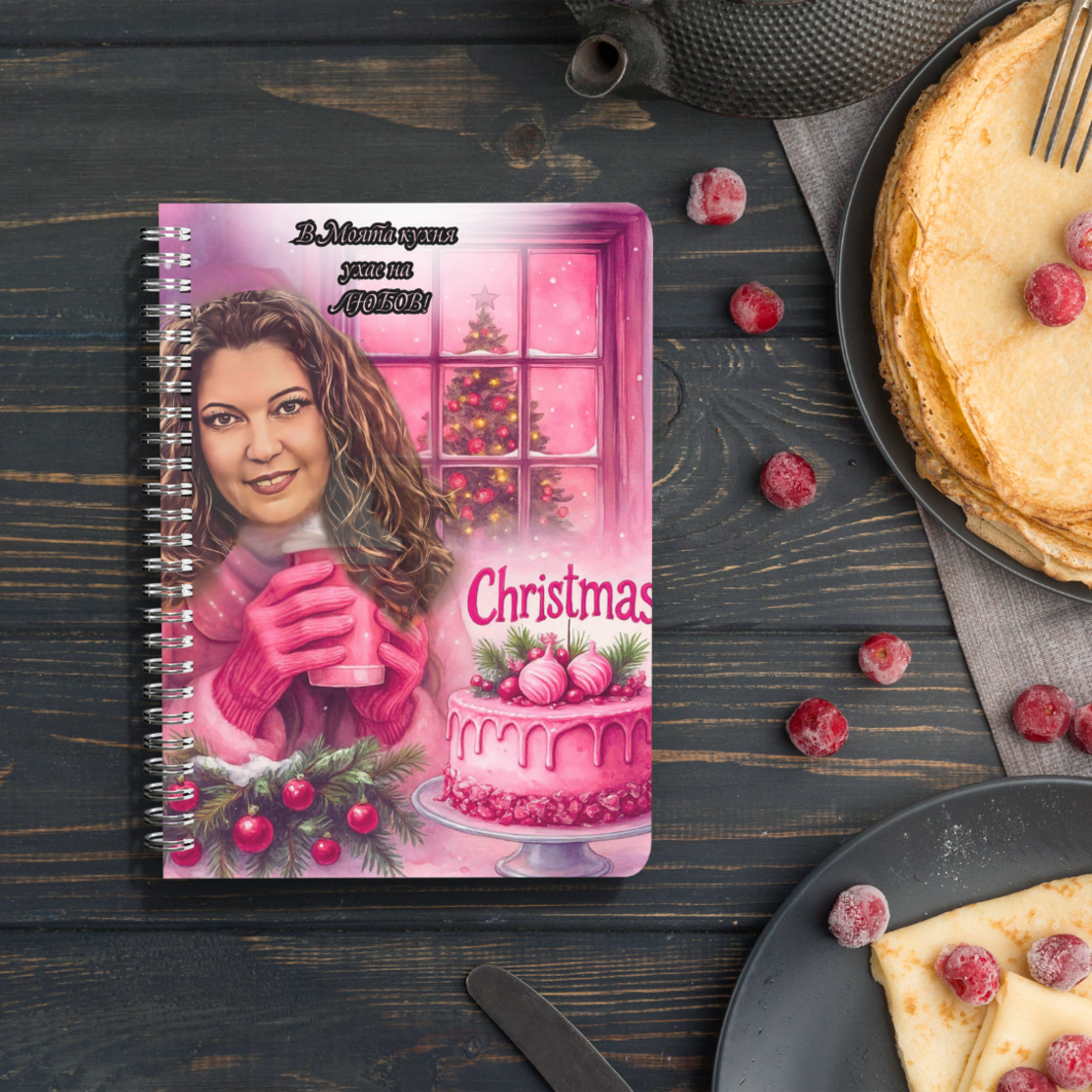 Тефтер ръчно правен персонализиран Коледа карикатура 3