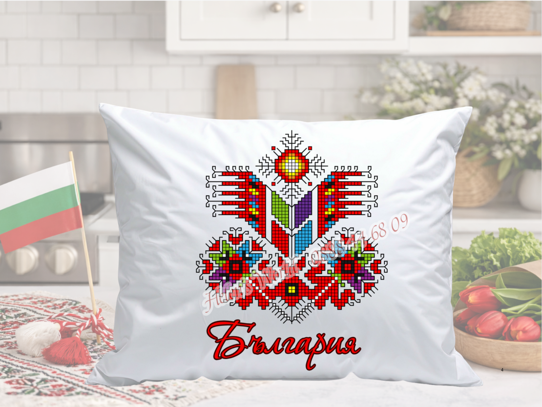 Персонализирана възглавничка България Шевица 2
