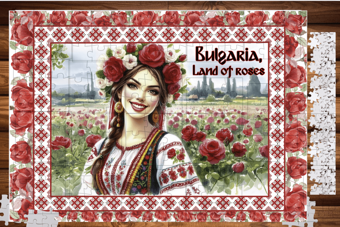 Картонен пъзел Аз обичам България 4