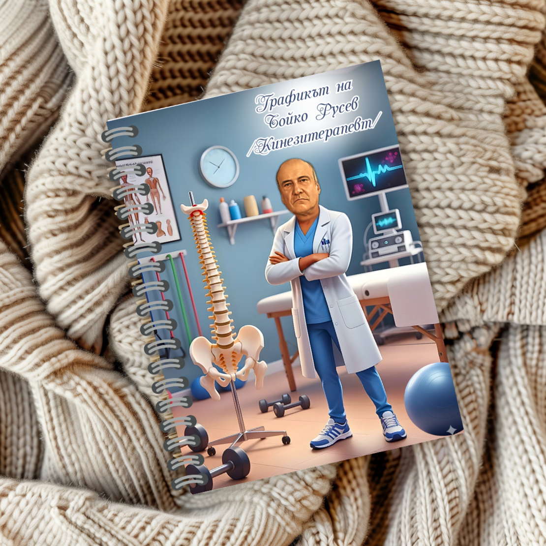 Тефтер ръчно правен персонализиран Кинезитерапевт