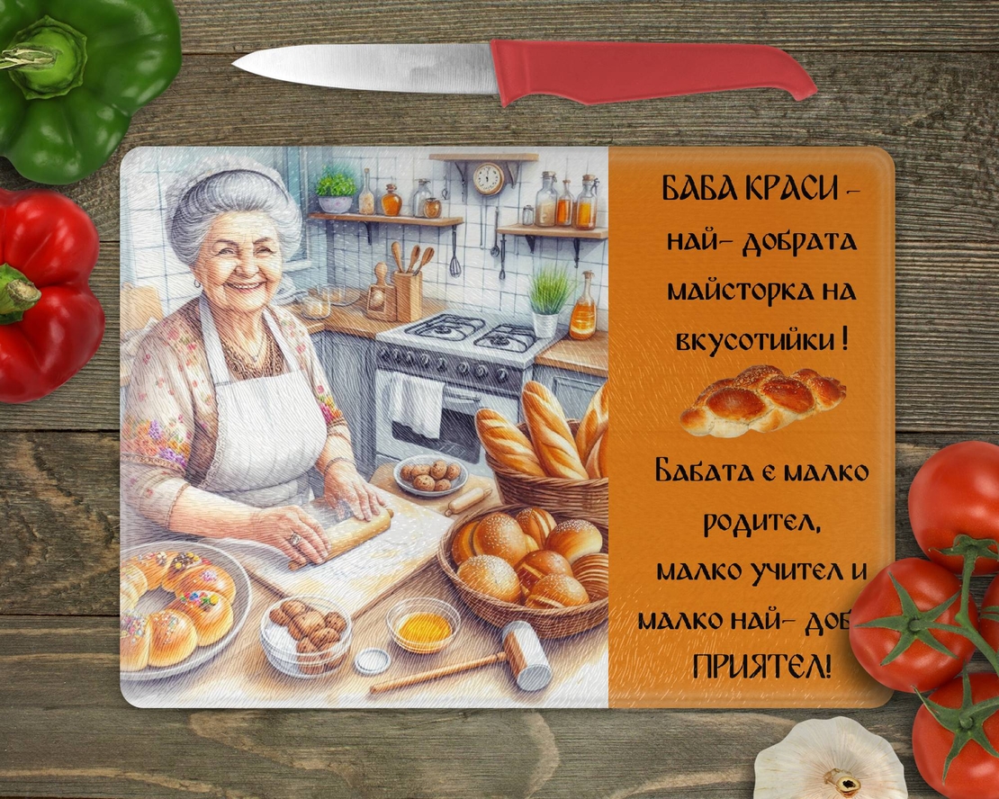 Стъклена дъска за рязане 