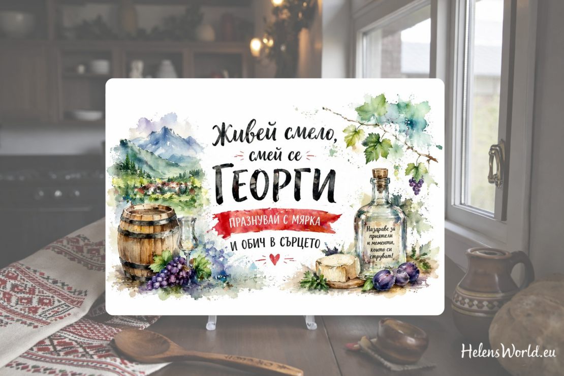 Стъклена персонализирана дъска  Гергьовден 8