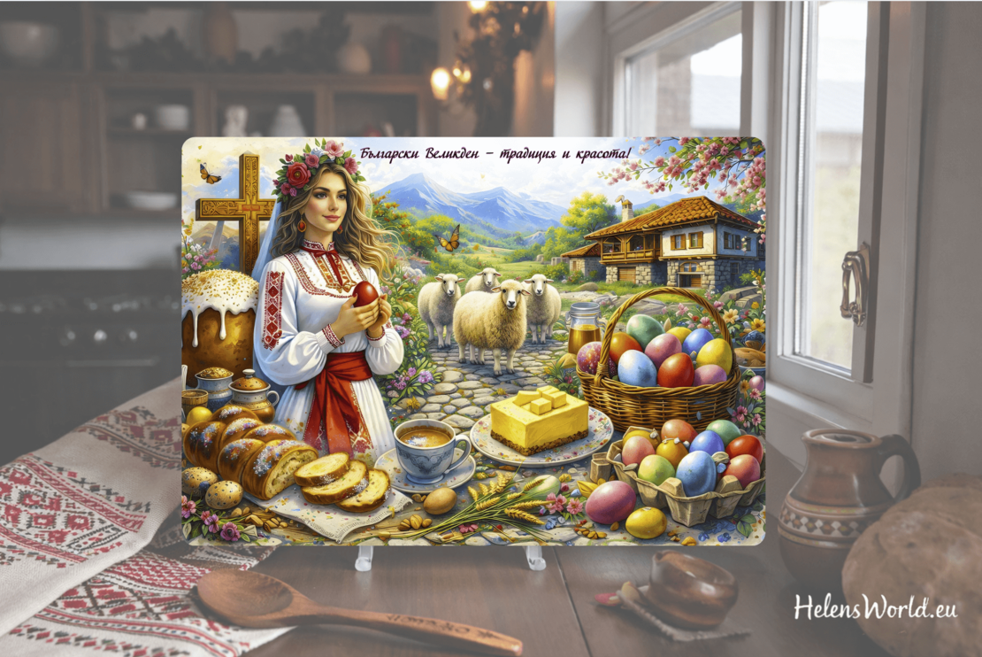 Стъклена дъска за рязане Великден 22