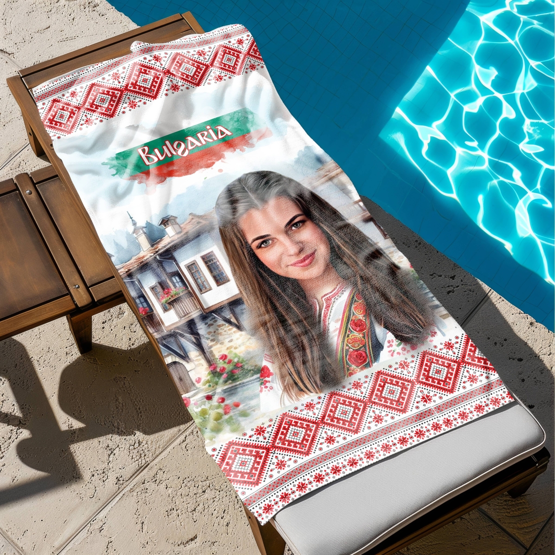 Кърпа за плаж Карикатура Българка 2