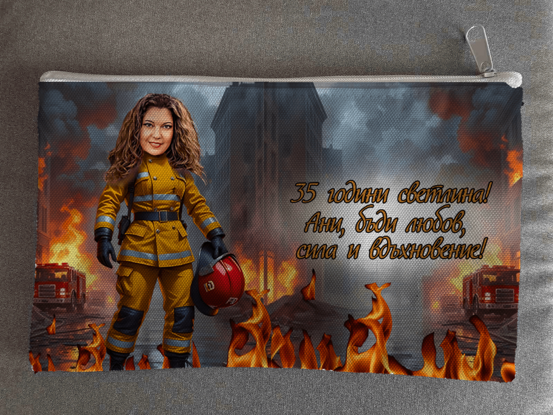 Персонализиран несесер Карикатура Пожарникарка