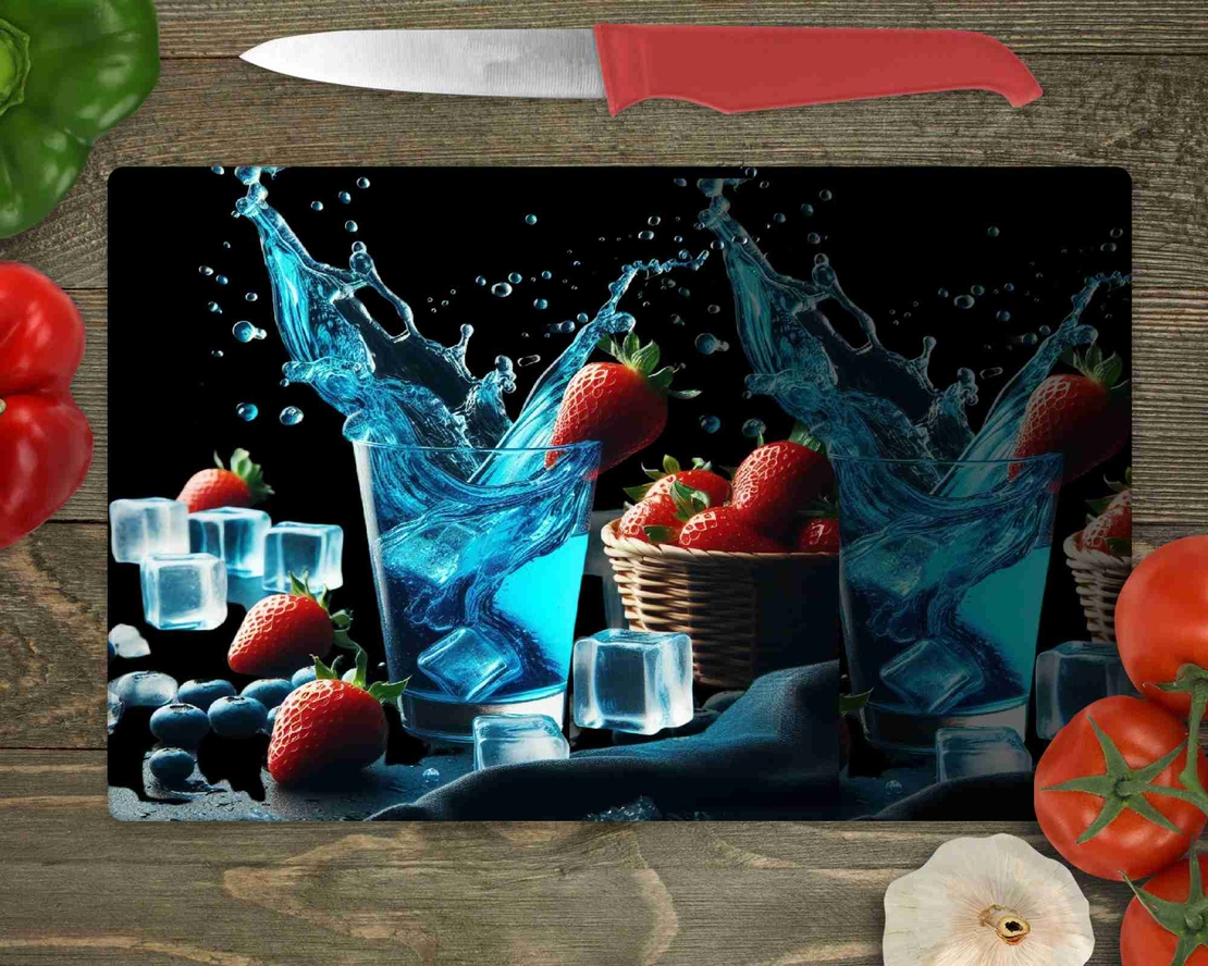 Стъклена дъска за рязане Питие 3