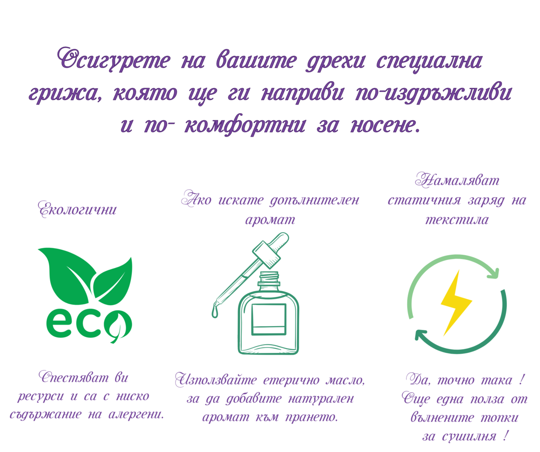 Вълнени топки за сушилня 4бр.