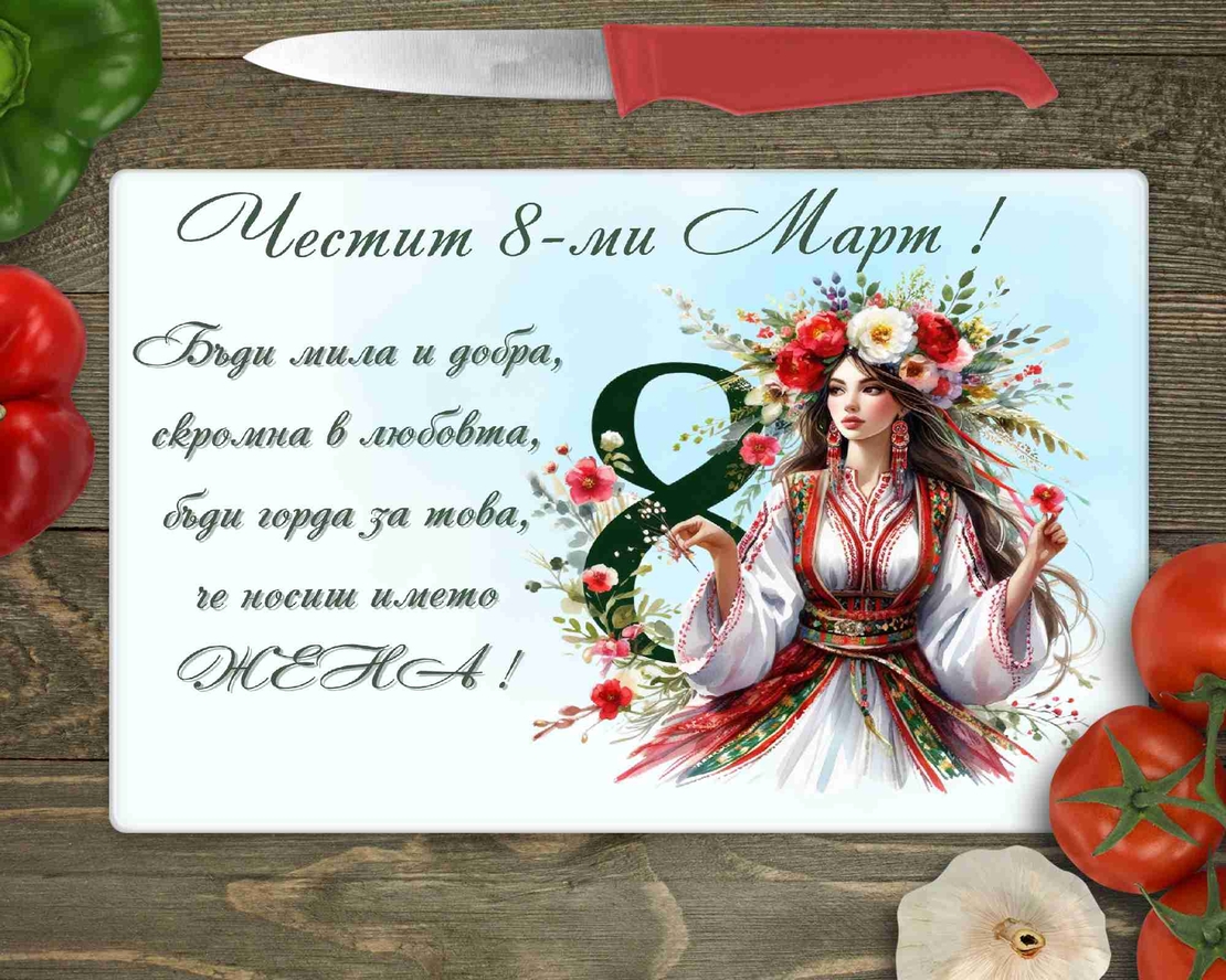 Стъклена дъска за рязане , 8ми март - 17