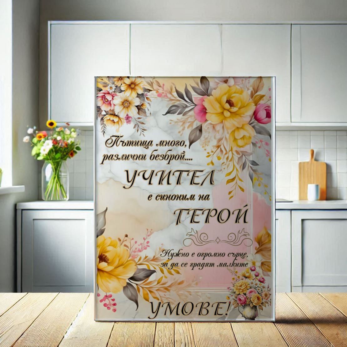 Стъклена дъска за рязане Учител 1